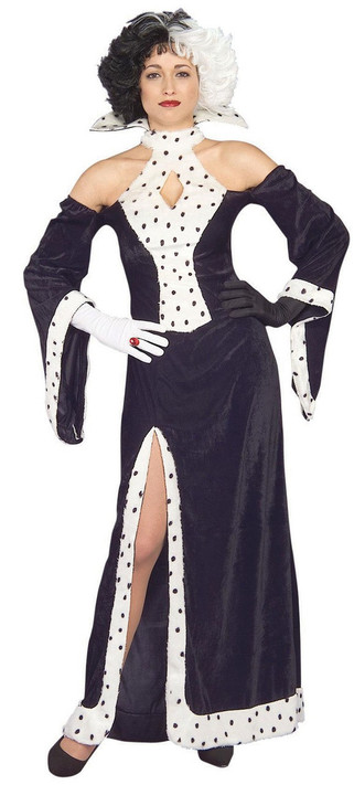 Ladies Dalmatian Villain Fancy Dress Costume 2