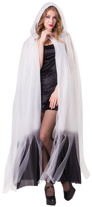 Ladies White Ombre Fancy Dress Cape