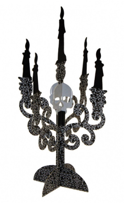 Halloween Skull Candelabra Decorations x 2