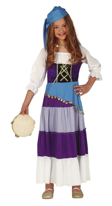 Girls Coin Gypsy Fancy Dress Costume