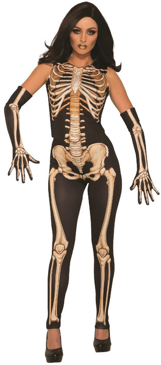Ladies Sexy Miss Bones Fancy Dress Costume