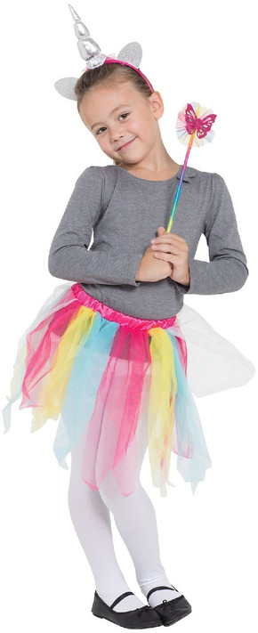 Girls Rainbow Unicorn Fancy Dress Costume Kit