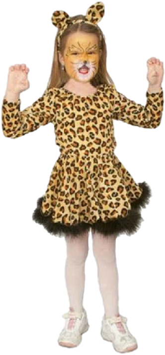 Girls Leaping Leopard Fancy Dress Costume