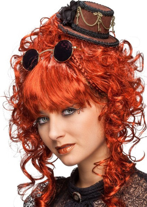 Ladies Brown Mini Steampunk Hat