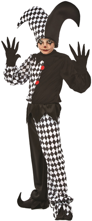 Boys Harlequin Jester Fancy Dress Costume