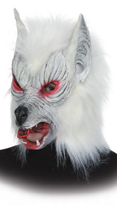 Adults White Werewolf Fancy Dress Mask