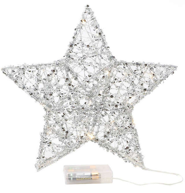 Large Christmas Silver Light Up Star Decoration