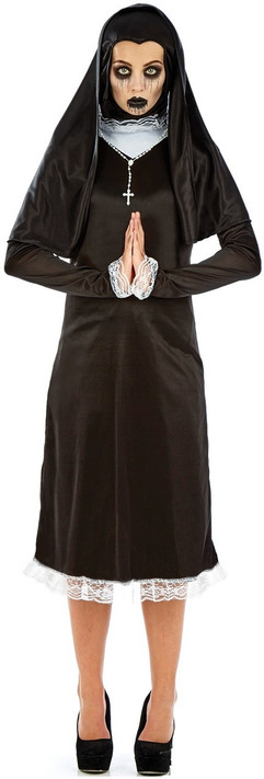 Ladies Weeping Horror Nun Fancy Dress Costume