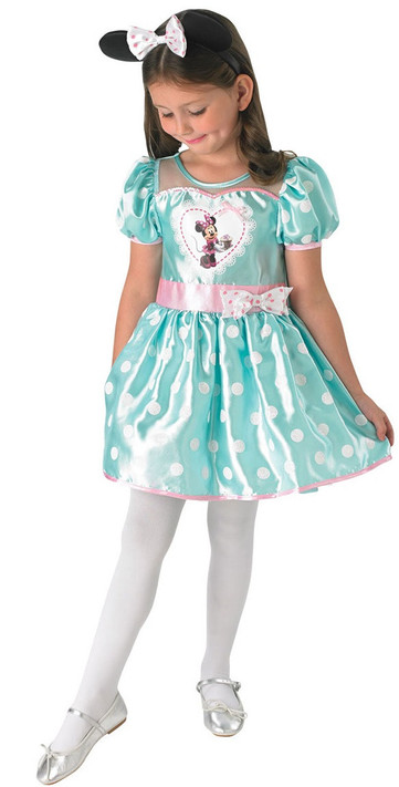 Girls Aqua Minnie Mouse Fancy Dress Costume