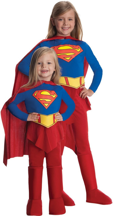 Girls Deluxe Supergirl Fancy Dress Costume 1