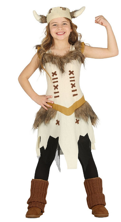 Girls Historical Viking Fancy Dress Costume