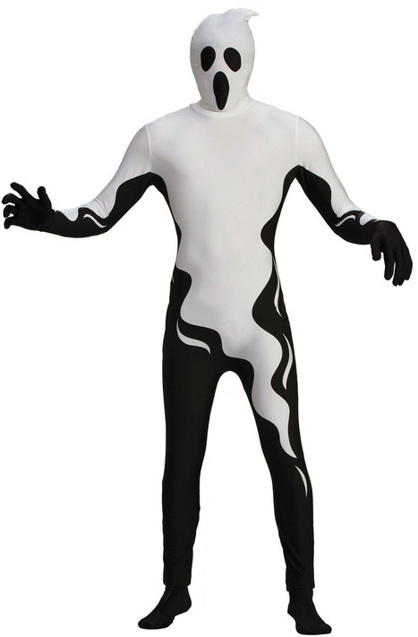 Mens Ghost Jumpsuit Fancy Dress Costume