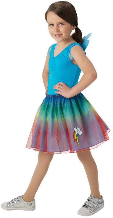Girls Rainbow Dash Fancy Dress Costume Kit