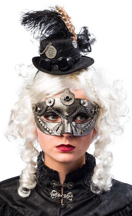 Ladies Black Mini Steampunk Hat