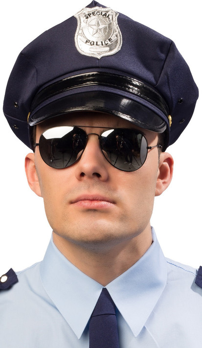 Adult Blue Police Fancy Dress Hat
