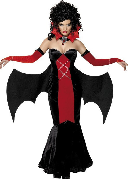 Ladies Gothic Vampire Fancy Dress Costume