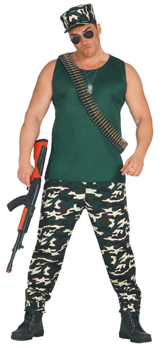 Mens Army Fancy Dress Costume 3