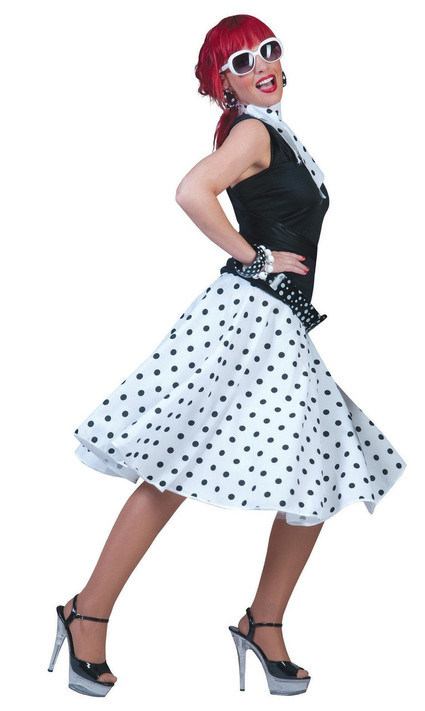 Ladies 1950's White Skirt Fancy Dress Costume