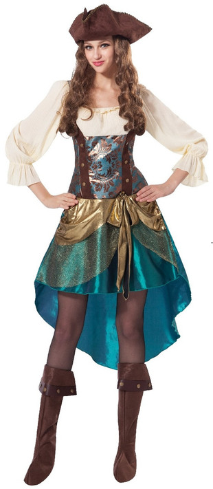 Ladies Pirate Princess Fancy Dress Costume