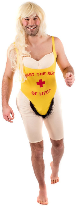 Mens Hairy Lifeguard Fancy Dress Costume