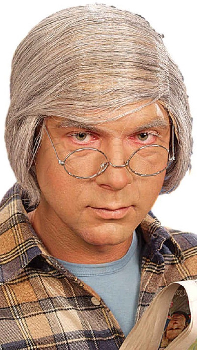 Mens Grey Old Man Fancy Dress Wig