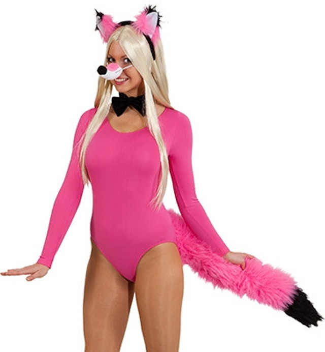 Adults Pink Fox Fancy Dress Accessory Kit