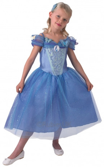 Girls Live Action Cinderella Fancy Dress Costume