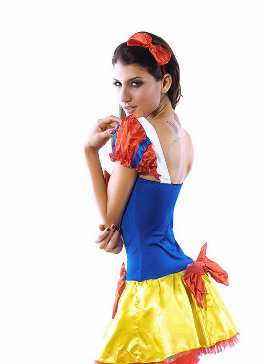 Ladies Snow White Fancy Dress Costume