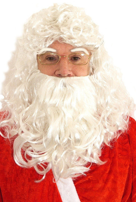 Mens Santa Wig, Beard & Eyebrows Set