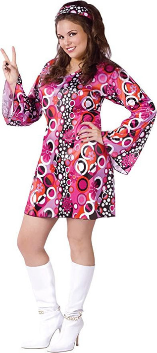 Feelin Groovy 60s Disco Plus Size Dress