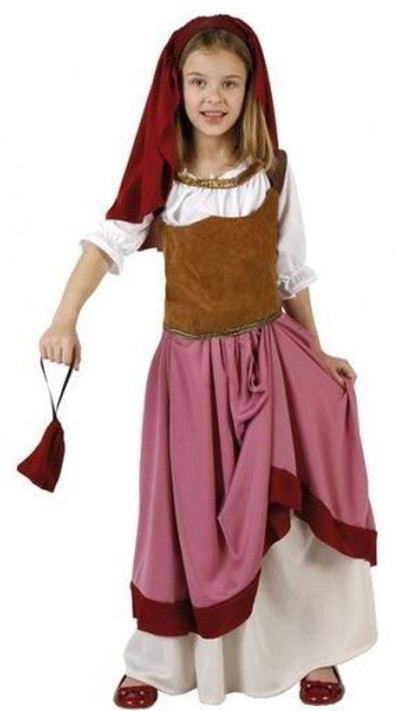 Girls Medieval InnKeeper Fancy Dress Costume