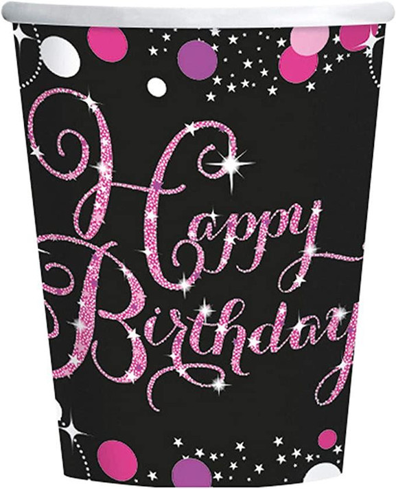 Happy Birthday Celebration Paper Cups, Pack of 8