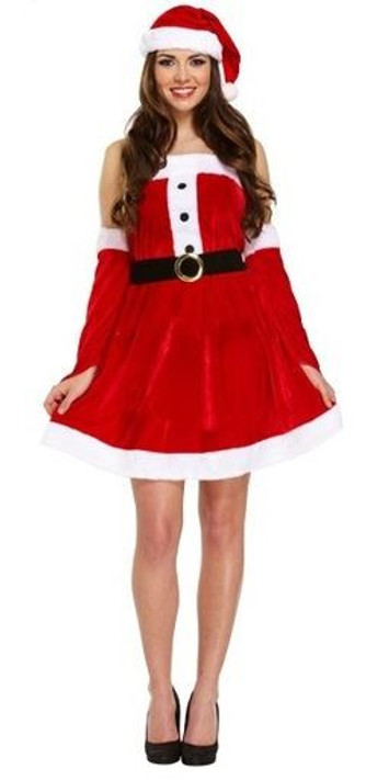 Ladies Sexy Santa Fancy Dress Costume 2 One Size