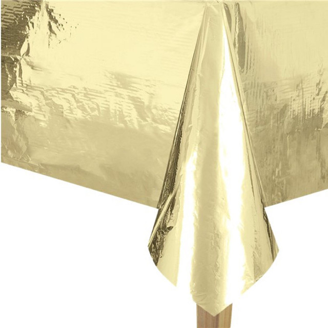 Shiny Gold Plastic Table Cover
