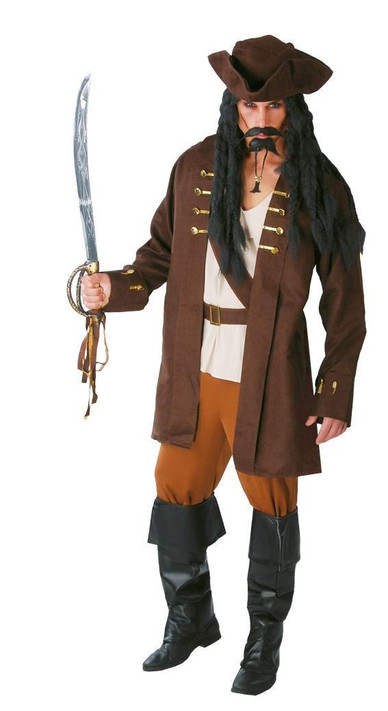 Mens Brown Pirate Captian Costume