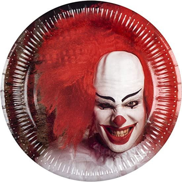 Set 6 Plates Horror clown (23 cm)