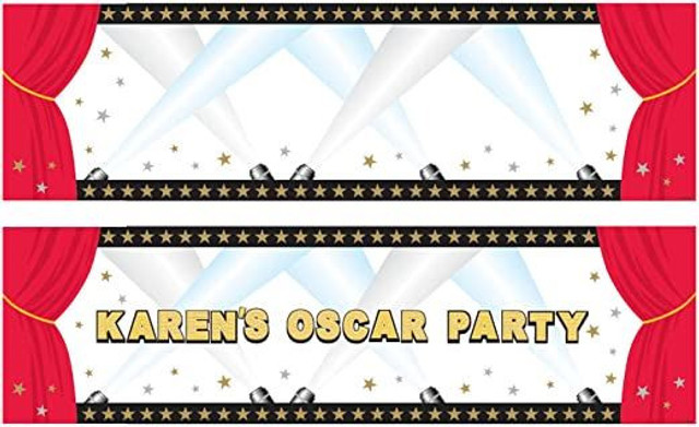 Customizable Hollywood Theme Banner-(12 Piece) -1 Pack, Multicoloured