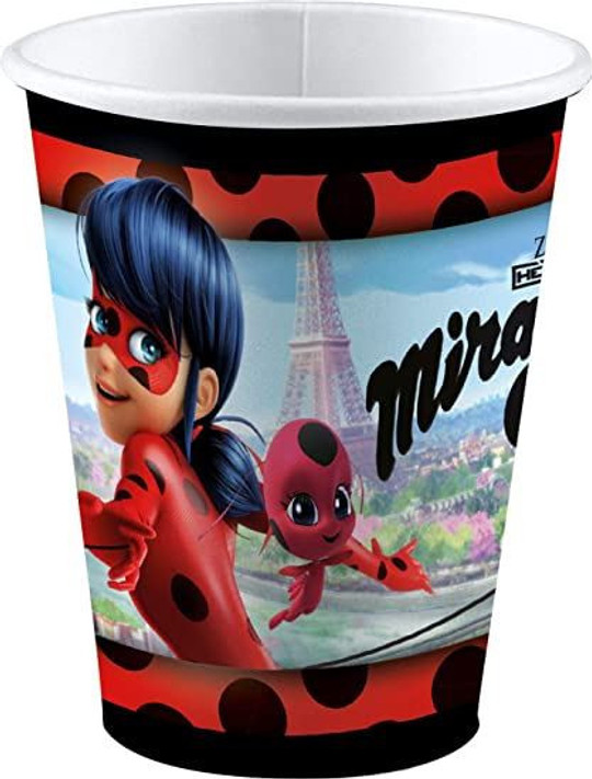 8 Miraculous Paper Cups, 250 ml, Multicoloured, 1 Count (Pack of 1)