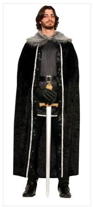 Black Medieval Jon Snow Cape