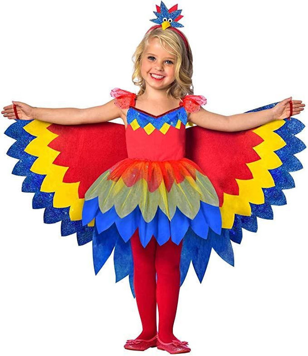 Girls Pretty Parrot Fairy Costume