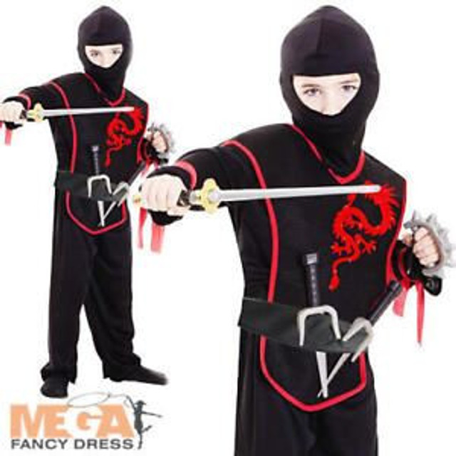 Boys Black Ninja Costume Kit