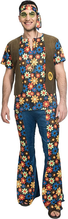 Men's 1960's Groovy Hippy Man Fancy Dress Costume