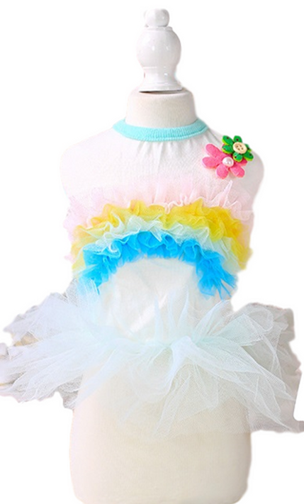 Dog Pink Rainbow Tutu Dress