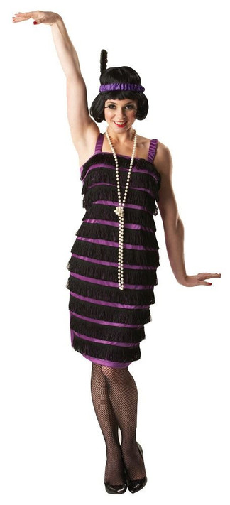 Ladies Purple/Black Flapper