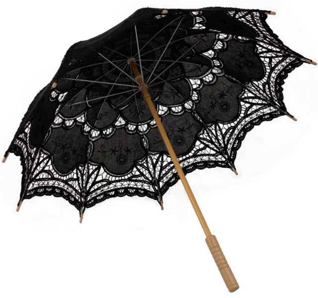 Black Crocheted Parasol Umbrella