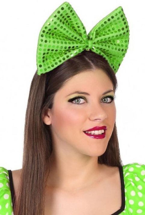 Ladies Green Hair Bow