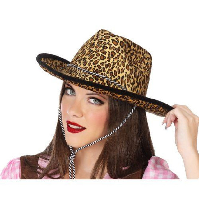 Leopard Print Cowgirl Hat