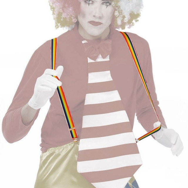 Adult Clown Rainbow Suspenders