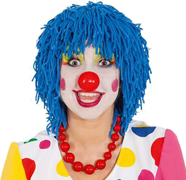 Blue Wooly Clown Wig