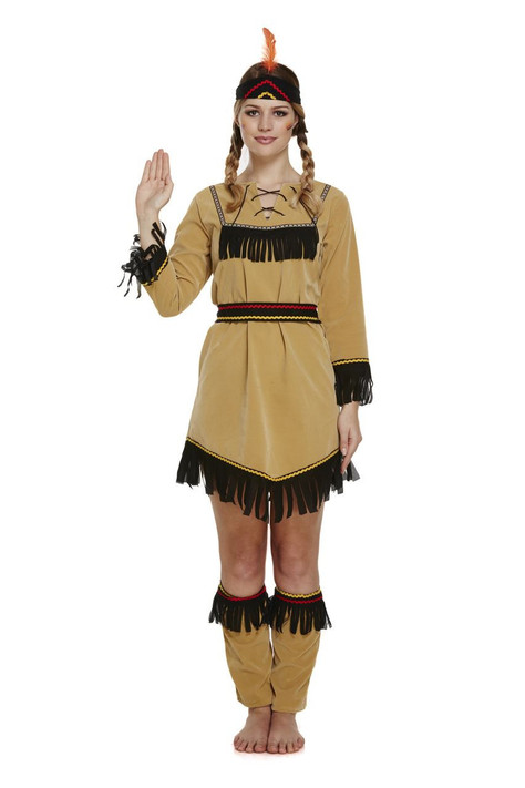 Ladies Deluxe Native Indian Fancy Dress Costume